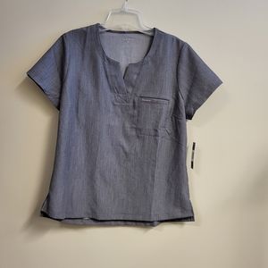 Jaanuu One Pocket Tuck In Scrub Top Medium Grey